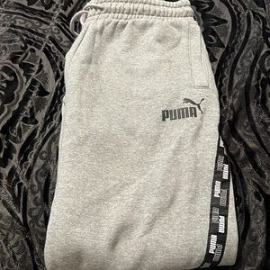 Mens Puma Gray Fleece Joggers